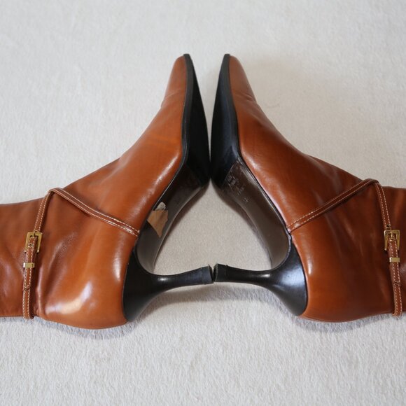 Gorgeous Ballin made in Italy brown buttery leather ankle boots pointed toes 36 - Picture 6 of 9